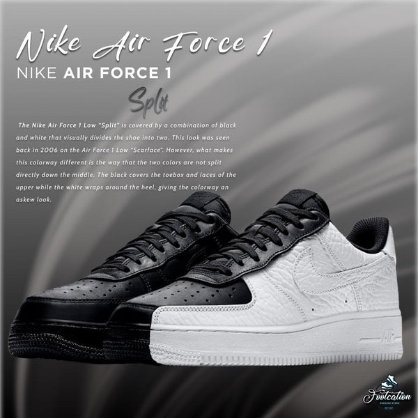 Air force 1 sales low split white black