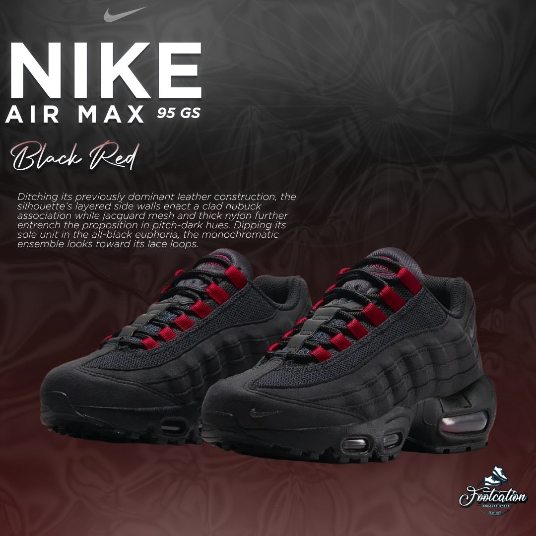 NIKE AIR MAX 95 GS BLACK RED