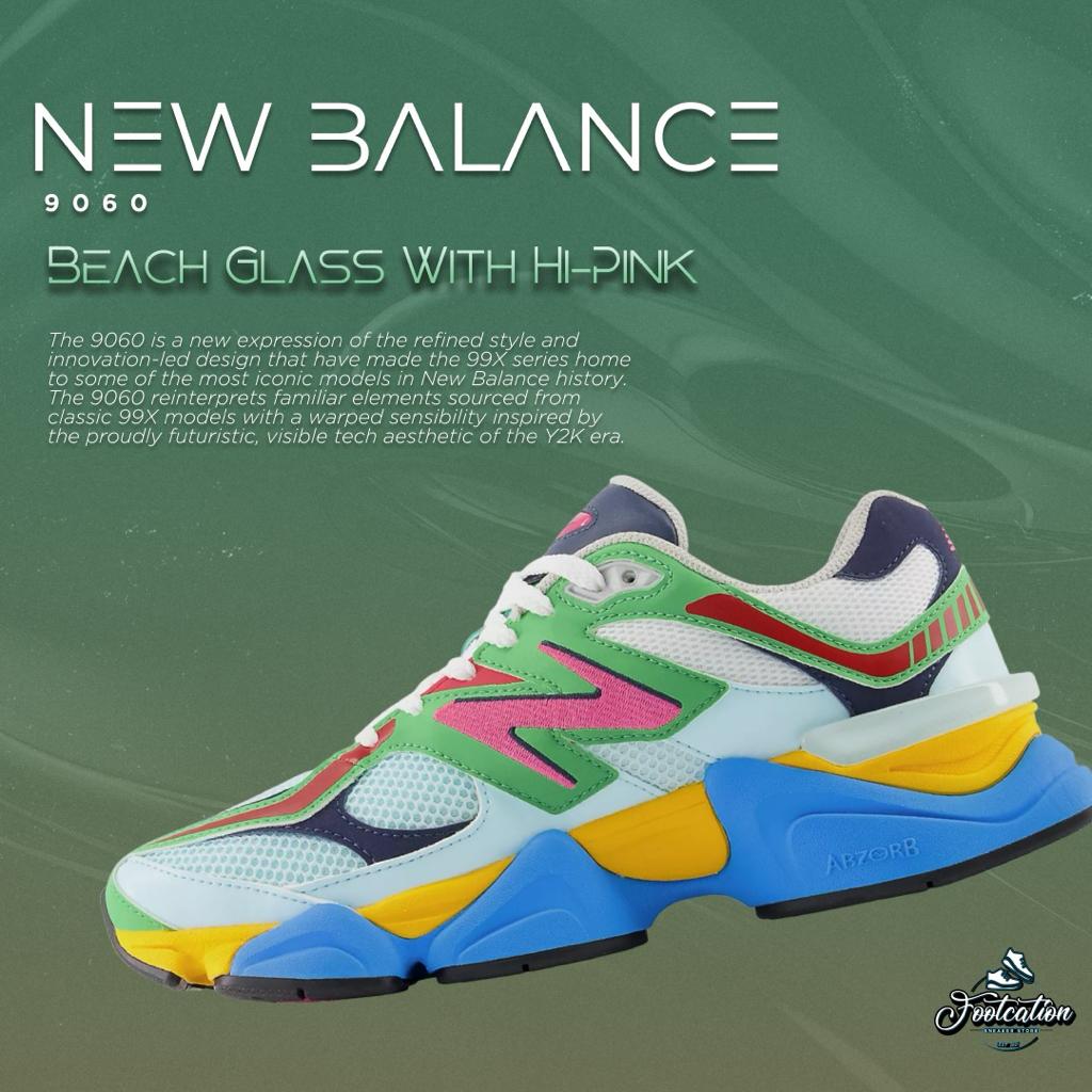 NEW BALANCE 9060 BEACH GLASS WITH HI-PINK