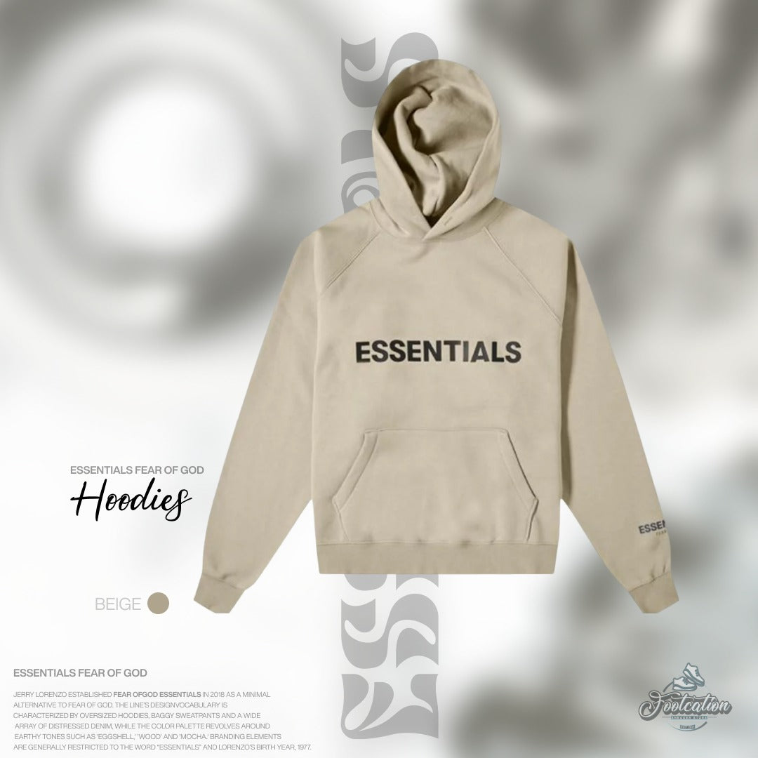 BEIGE ESSENTIAL FEAR OF GOD HOODIE