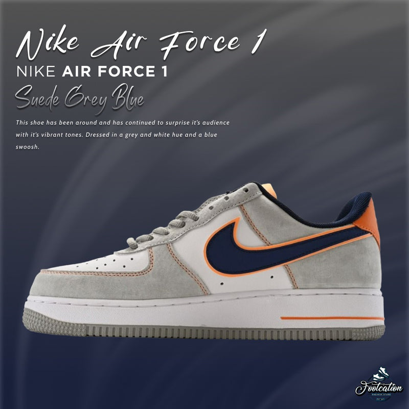 NIKE AIR FORCE 1 SUEDE GREY BLUE