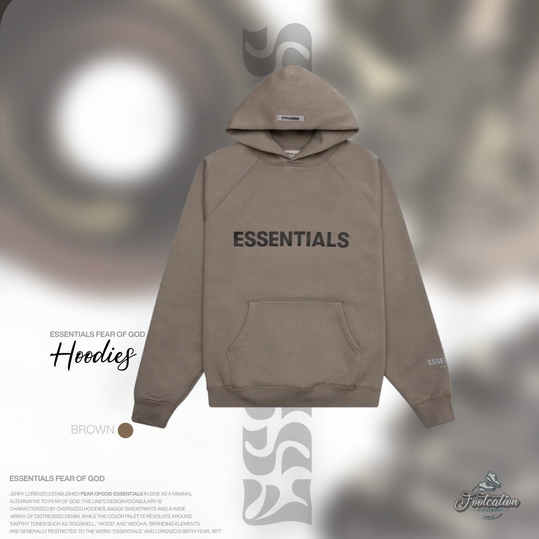 BROWN ESSENTIAL FEAR OF GOD HOODIE