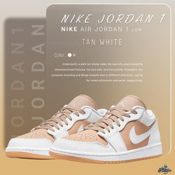 nike air jordan 1 low tan white