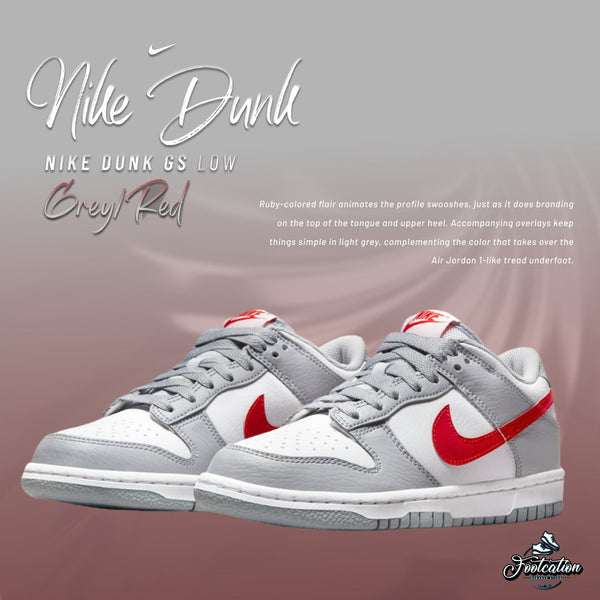 NIKE DUNK GS LOW GREY/RED