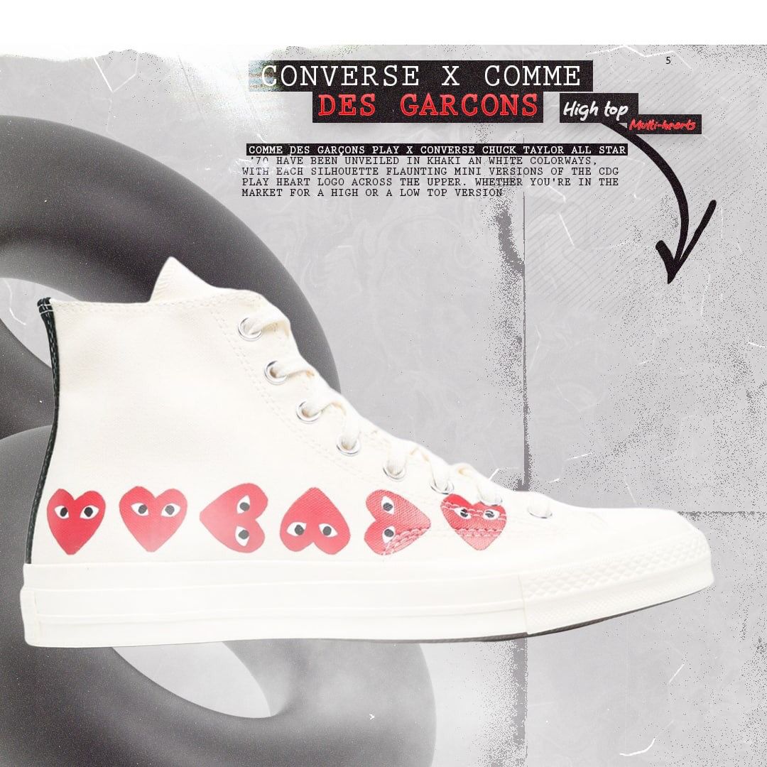 CONVERSE X COMME DES GARÇONS HIGH TOP MULTI HEART