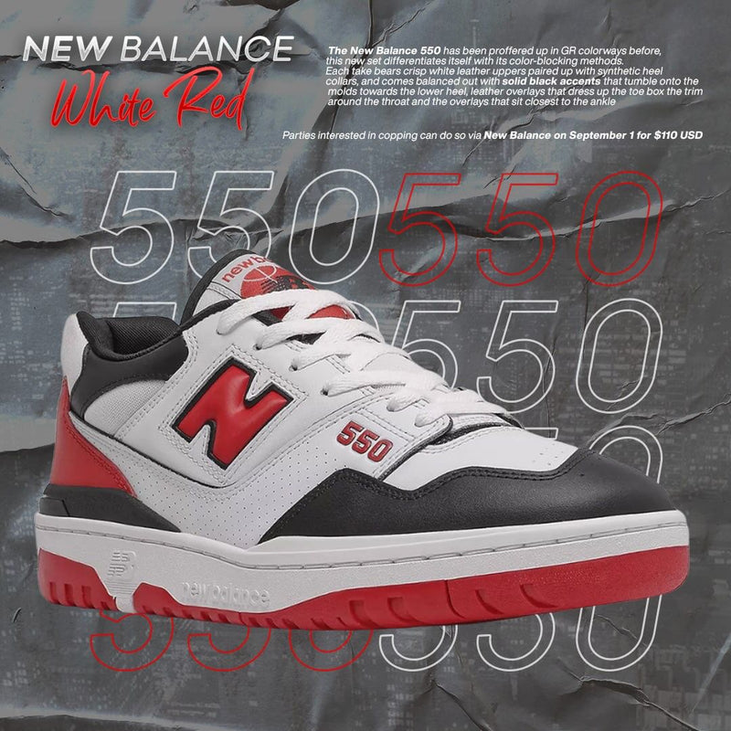 NEW BALANCE 550 WHITE RED