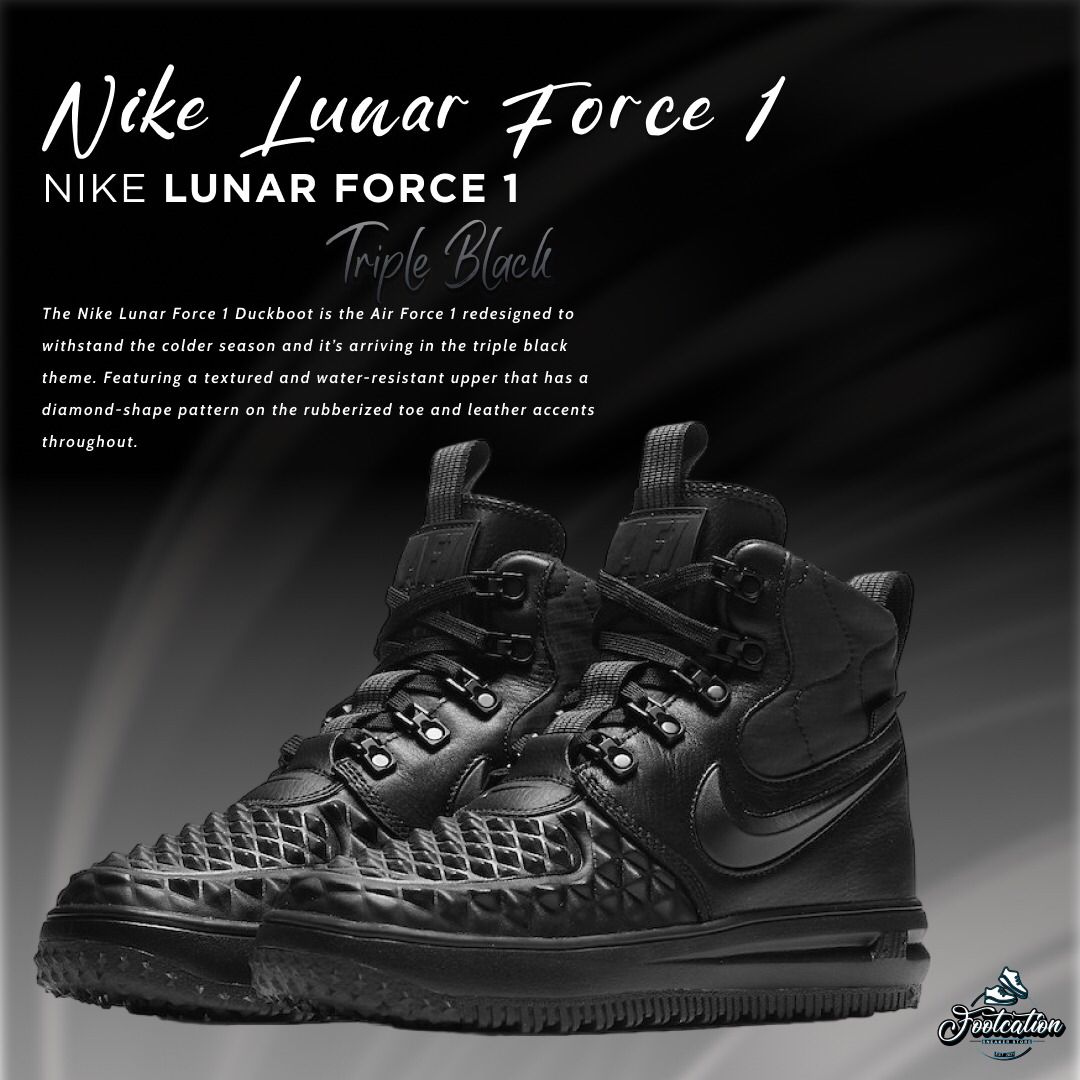 NIKE AIR FORCE 1 LUNAR TRIPLE BLACK