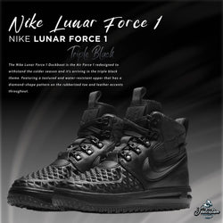 NIKE AIR FORCE 1 LUNAR TRIPLE BLACK