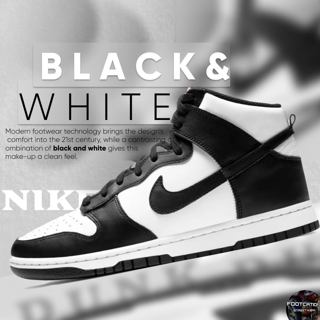 NIKE DUNK HIGH TOP BLACK & WHITE