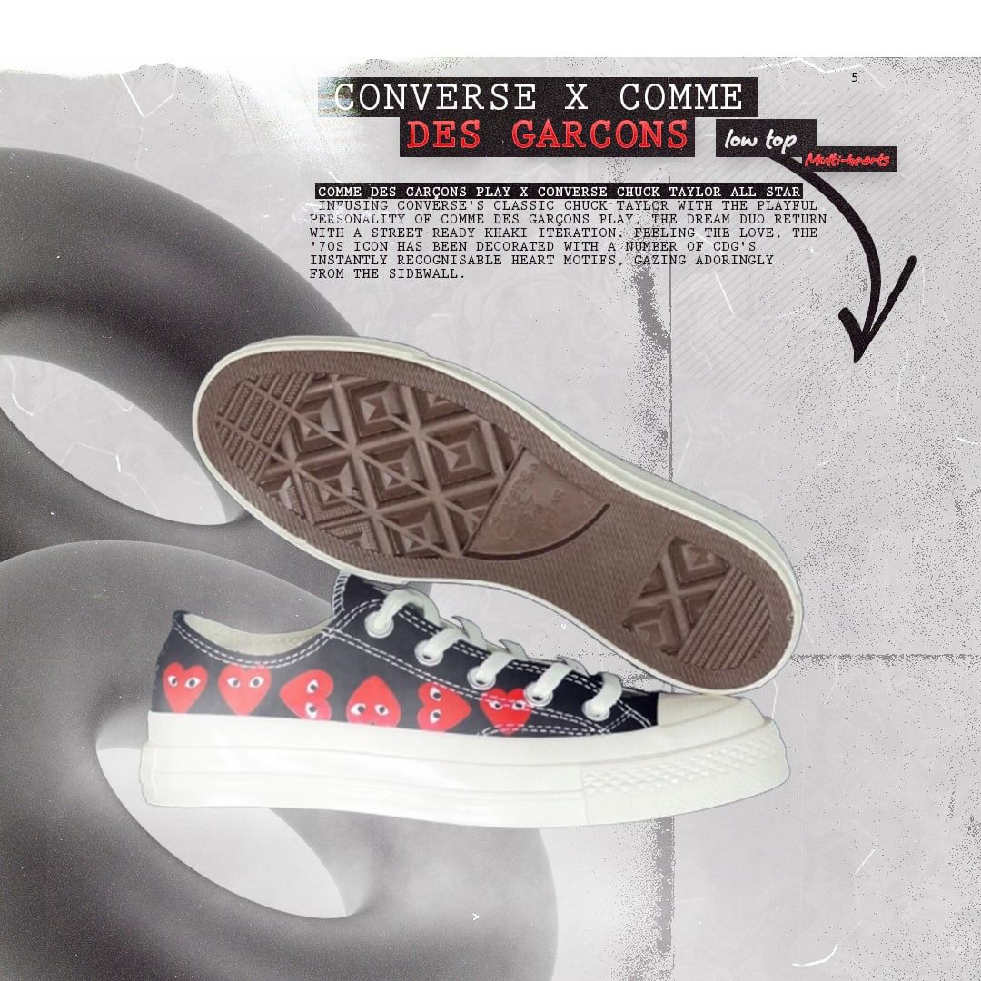 CONVERSE X COMME DES GARÇONS LOW TOP MULTI HEART