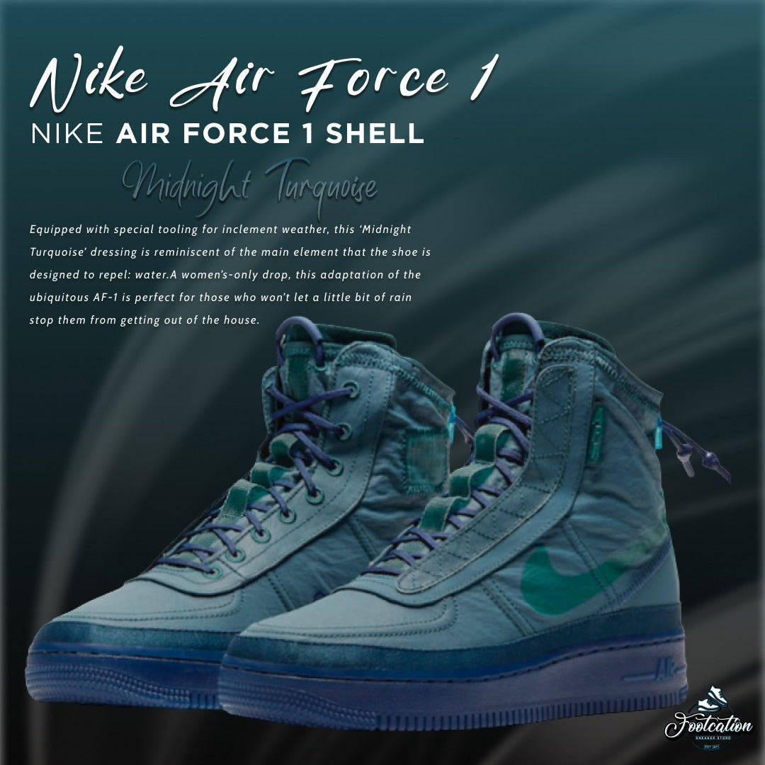 NIKE AIR FORCE 1 SHELL MIDNIGHT TURQUOISE