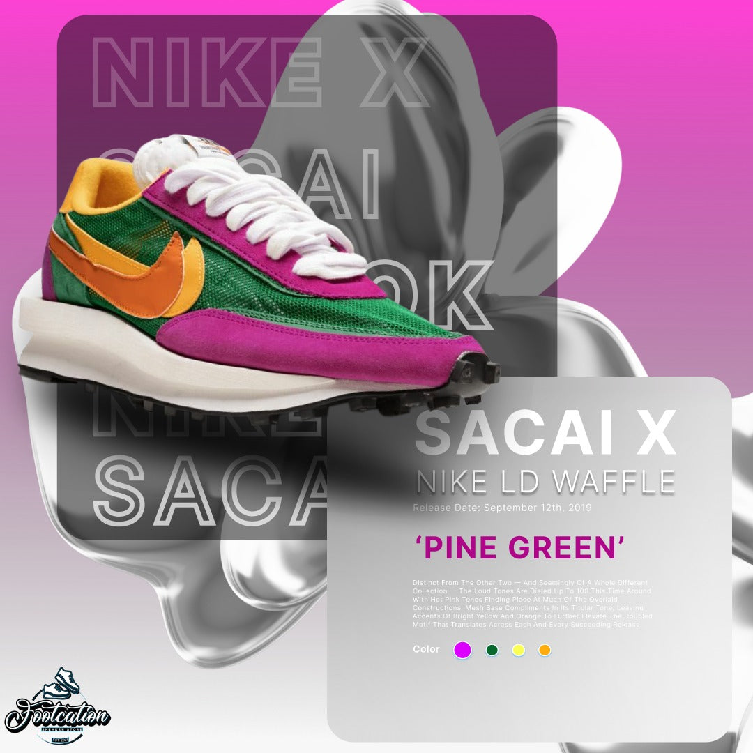 NIKE WAFFLES LD X SACAI PINE GREEN