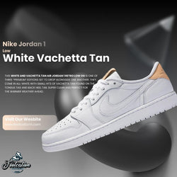 NIKE JORDAN 1 LOW WHITE VACHETTA TAN