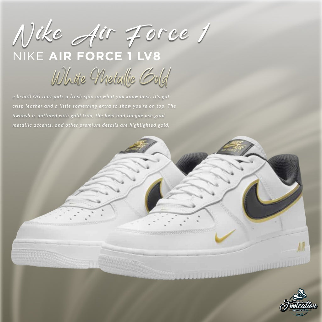 Nike air force on sale 1 gold trim