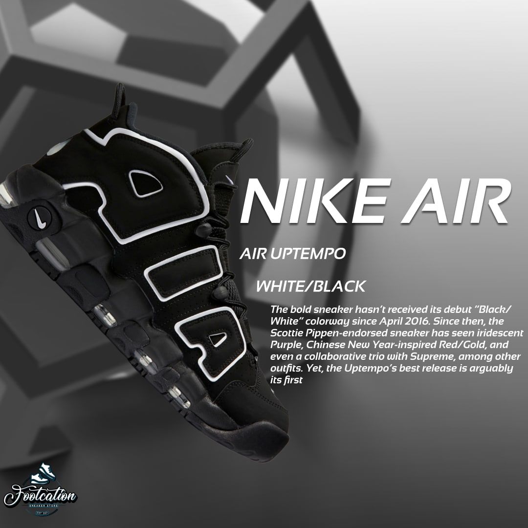 NIKE AIR UPTEMTO WHITE/BLACK