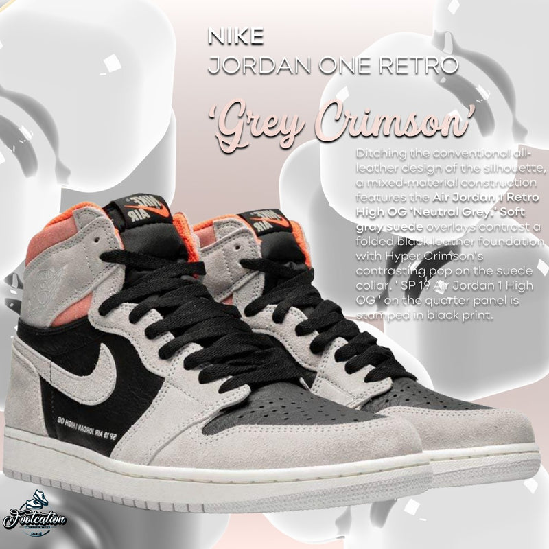 JORDAN 1 RETRO GREY CRIMSON