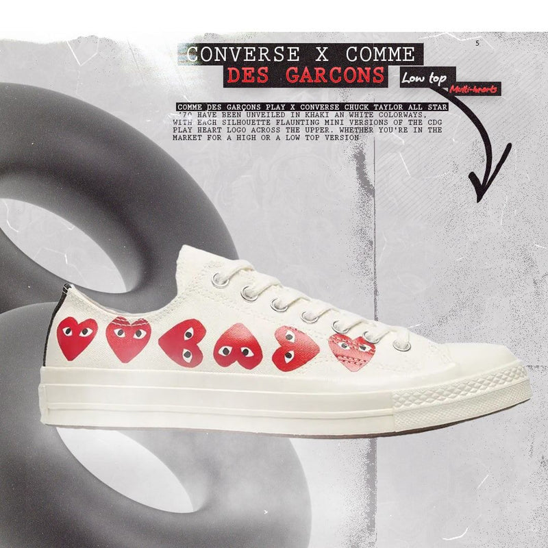 CONVERSE X COMME DES GARÇONS LOW TOP MULTI HEART