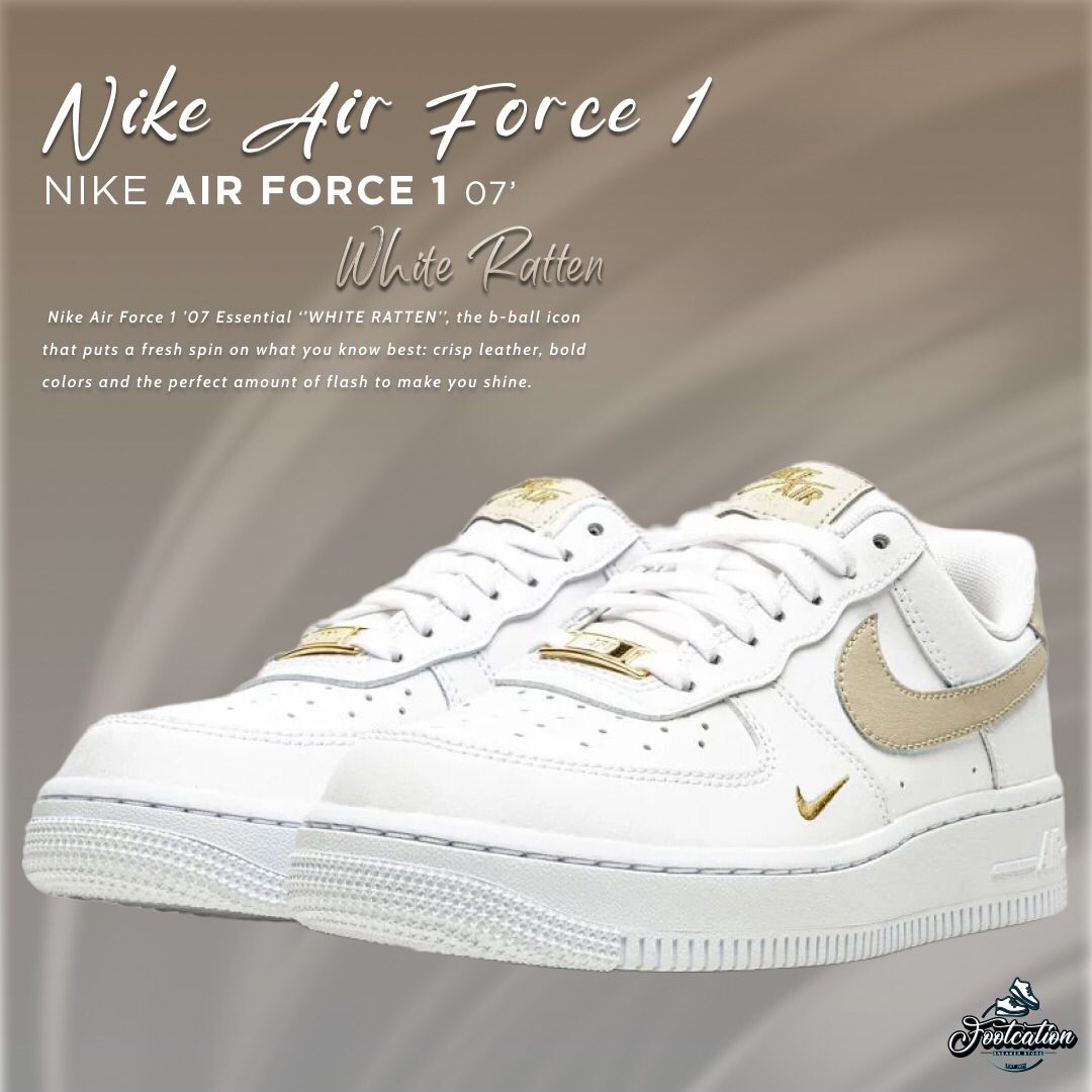 NIKE AIR FORCE 1 WHITE RATTEN