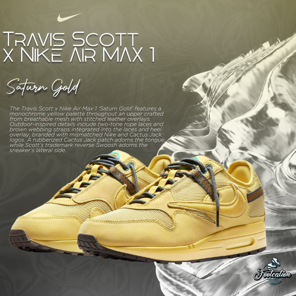 TRAVIS SCOTT C NIKE AIR MAX 1  SATURN GOLD