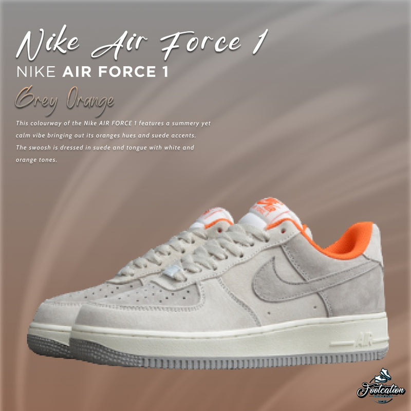 NIKE AIR FORCE 1 GREY ORANGE