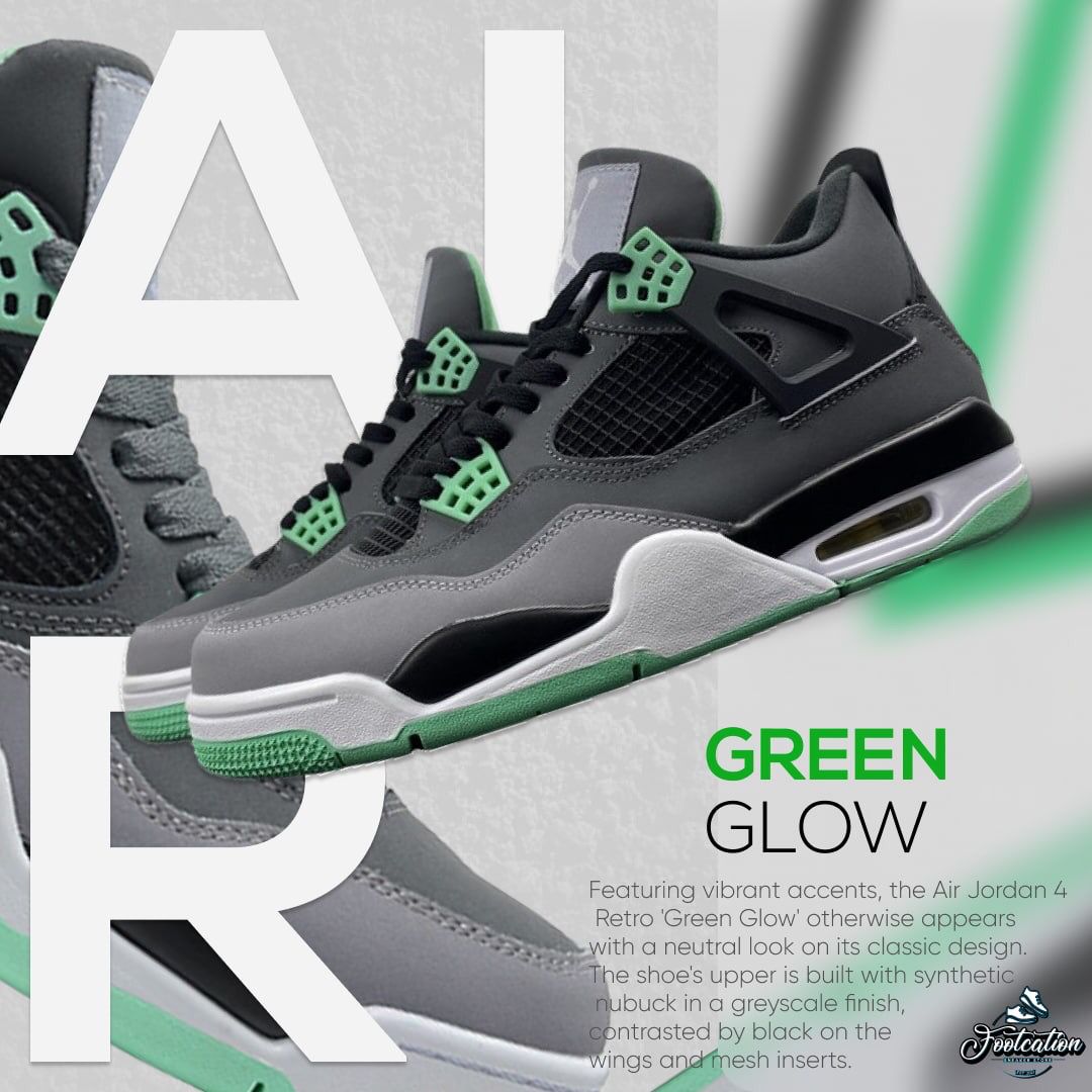 JORDAN 4 GREEN GLOW